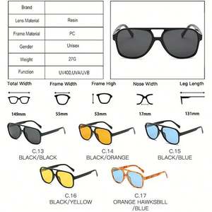 Lunettes de soleil rétro personnalisées avec logo 2025, anti-lumière bleue, UV400, polarisées, surdimensionnées, style aviateur, pour hommes et femmes - Product Image 4