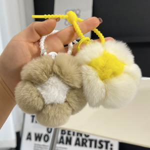 Lindo Llavero de Coche con Colgante de <span class=keywords><strong>Pelo</strong></span> de Conejo Rex Suave, Bola de Peluche, Amuleto para Bolso, Muñeca Hecha a Mano, Regalo de Cumpleaños para Mujer - Product Image 6
