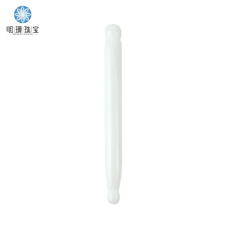 Acupressure Jade Guasha points White Jade Stone Scraping Stick Pen Gua Sha Therapy Wand Needle Massage Tool