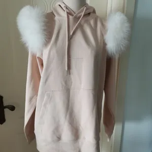 custom hoodies with fur shoulder for girls fox fur