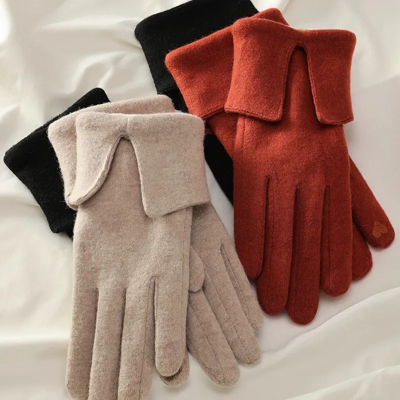 REXCHI DY49 Knitted Gloves Unisex Winter Gloves Touch Screen Women Men Warm Stretch Knitted Mittens Non-slip Gloves