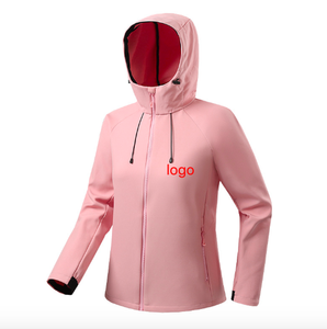 Femmes imperméable Softshell à capuche résistant à l'abrasion aux rayures avec polaire épaissie chaude Trench Coat Shell veste pour femmes - Product Image 2