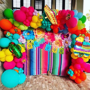 Kit de guirlande d'arche de ballons arc-en-ciel, cactus, lama, <span class=keywords><strong>sombrero</strong></span>, ballons en feuille d'explosion d'étoiles pour fête mexicaine hawaïenne de tacos - Product Image 5
