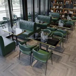 Design Modern Nordic Chairs Table Booth Sofa Seating High Back Oil Wax Leather Furniture For Restaurant And Cafe