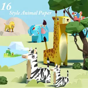 Origami Kit for Kids Ages 5-8,16 Style 3D Animal Origami Paper Kit,Easy Origami Paper Art for Beginners Kids Adults