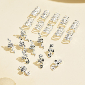 <span class=keywords><strong>Perruque</strong></span> Dreadlock Accessoires pour <span class=keywords><strong>Shein</strong></span> Anneau en Fer Populaire, Extension de Cheveux avec Diamant, Alliage, 20 Pièces - Product Image 1