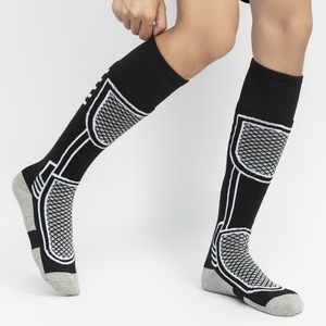 Gu Yi Chaussettes de ski pour hommes et femmes, épaisses, chaudes, antidérapantes, pour sports de plein air, chaussettes longues - Product Image 1