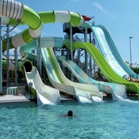 Toboggan aquatique de qualité commerciale, haute durabilité, faible coût de réparation pour les parcs à thème, parcs aquatiques, stations balnéaires