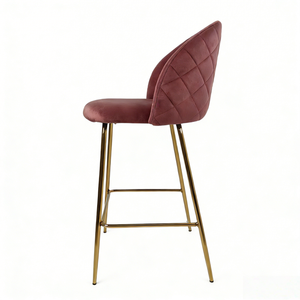 Tabourets de <span class=keywords><strong>bar</strong></span> hauts en velours rose poudré, hauteur 65 cm, avec dossier, pour comptoir, cuisine, <span class=keywords><strong>bar</strong></span> à domicile, pub, salle à manger, petit-déjeuner - Product Image 5