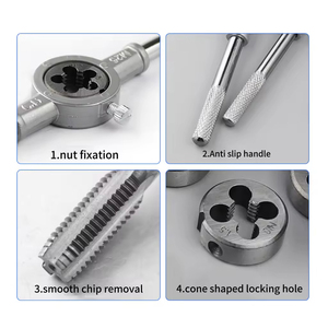 KIT PRO DE REPARACIÓN DE ROSCA DE 20PC, GRIFOS/TROQUELES DE ACERO DE 21, MANIJAS ANTIDESLIZANTES CON BLOQUEO DE CONO, CAJA DE ARMADURA AZUL IP44 - Product Image 5