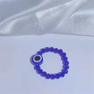 Anillo de cuentas elásticas de resina acrílica, sortija elástica colorida hecha a mano con cuentas azules, 11 colores, estilo bohemio - Product Image 4