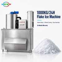 Machine à glace en paillettes personnalisée de 1 tonne, à économie d'énergie, automatique, en acier inoxydable, pour la conservation des fruits de mer sur les bateaux de pêche et les chaluts