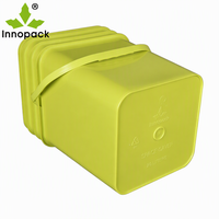 Seau carré en plastique de 5 gallons (20 litres) de qualité alimentaire avec couvercle et poignée