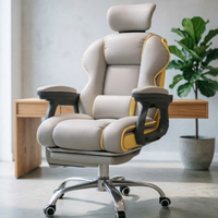 Chaise de bureau moderne en cuir PU, hauteur réglable, dossier haut, base en acier inoxydable – Confortable pour adultes, étudiants, diffuseurs