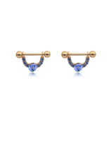 HGC 316L Acier Chirurgical Fileté Intérieurement Bijou d'Oreille Zircon CZ Étoile Barbell pour Nombril