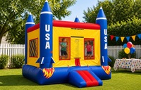Château gonflable modulaire sur le thème des fusées, 17x13 pieds, pour enfants, à louer