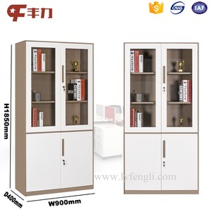 Meubles de bureau en métal imperméables au design moderne, armoires de classement en acier avec bordure de 12 mm, nouveau design, porte en verre pliable pour l'école - Product Image 3