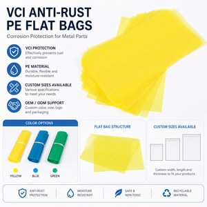 VCI Rostschutz Offene Flachbeutel aus Polyethylen Korrosionsbeständige Plastiktüten für Metall- und Hardwareverpackungen - Product Image 3