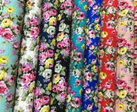 Tissu Popeline Imprimé Floral Roses, Respirant, Poids Moyen, pour Robes, Jupes et Chemises pour Bébés Filles, Artisanat Industriel de Haute Qualité