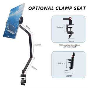 Soporte para Teléfono y Tablet para Cama, Soporte para Monitor Multiángulo con Diseño de Abrazadera de 3 Brazos, Soporte Metálico para Portátil para Oficina en Casa - Product Image 3