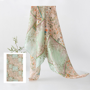 100% Maulbeerseide Langer Schal für Damen Leichter Sonnenschutz Blumen-Seidenschal Formelle Abendkleider Formeller Schal Sommer-Wickeltuch - Product Image 4