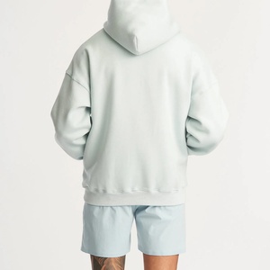 Sweat à capuche pour homme en molleton épais, coupe oversize à épaules tombantes, sans cordons, technique de broderie, imprimé personnalisé - Product Image 1