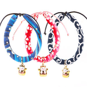<span class=keywords><strong>Collar</strong></span> de gato Adorable con campana de la suerte, <span class=keywords><strong>Collar</strong></span> estampado hecho a mano de estilo japonés para gatitos, Halloween, Navidad, etc. - Product Image 4