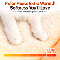 Lit-tente confortable pour chat en polaire douce, maisonnette d'intérieur pour animaux avec coussin, rideaux et poignée portable