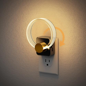 Luz Nocturna LED 180 °   Luces Nocturnas Circulares de Acrílico con Sensor Giratorio, Regulables, Luz Blanca Cálida, para Dormitorio - Product Image 1