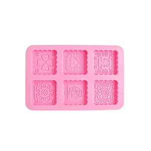 Molde de Silicona Rectangular de 6 Cavidades con Forma de Flor para Cupcakes, Donuts y Panecillos Pequeños (25x16x2 CM) - Marca Cathylin - Product Image 1