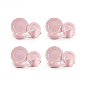 Ensemble de vaisselle rose pour la promotion de septembre, idéal pour les mariages ou les restaurants familiaux - Product Image 1