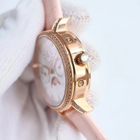 Montre mécanique personnalisée en édition limitée avec phase de lune, calendrier perpétuel, boîtier en or, cadran en nacre rose, montre de luxe pour femmes