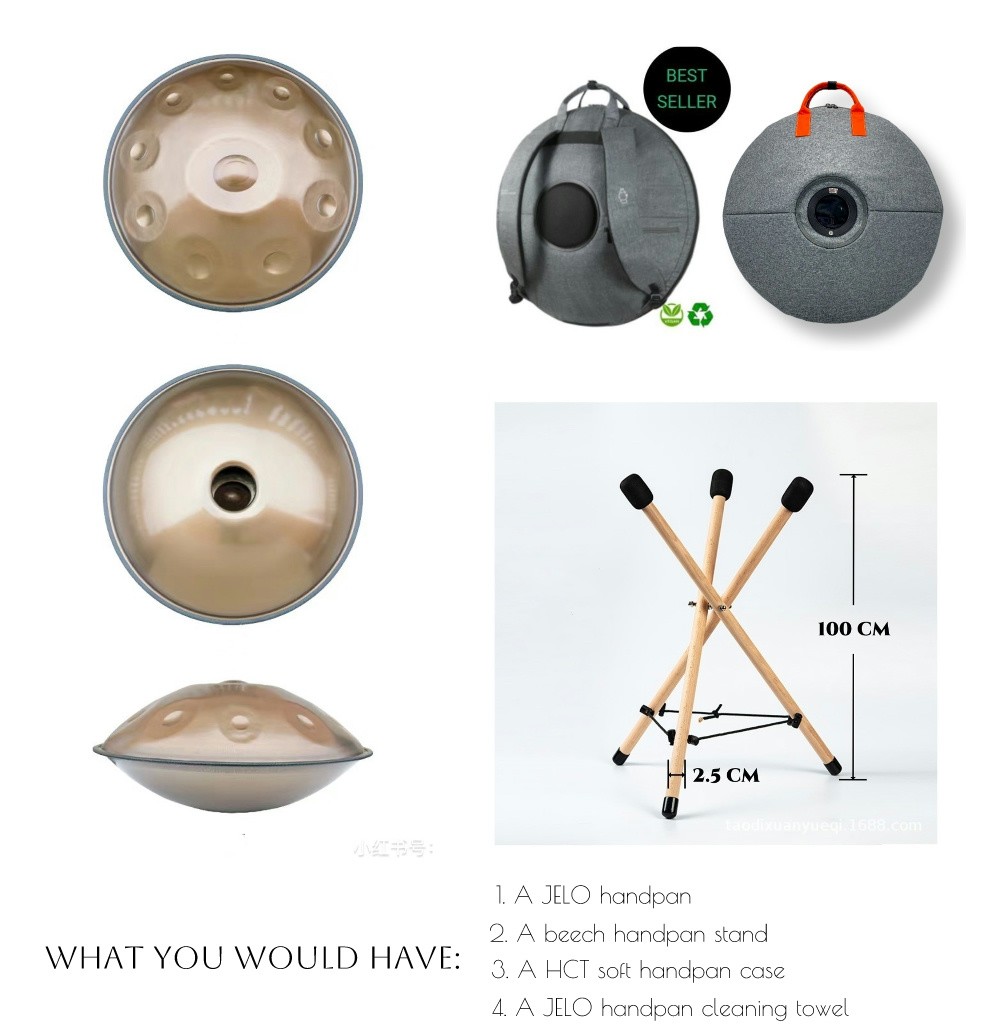 JELO A-H-12エンバースチールドラム22インチハンドパン19ノート新しい