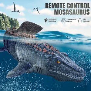 Control remoto <span class=keywords><strong>Mosasaurus</strong></span> Water Pool Toys, RC Boat Dinosaur High Simulation Scale <span class=keywords><strong>Dino</strong></span> con luz y agua pulverizada - Product Image 3
