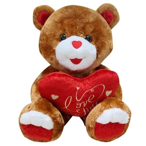 Nuovo orsacchiotto farcito peluche regalo di san valentino con <span class=keywords><strong>cuore</strong></span> rosso LOGO personalizzato all'ingrosso simpatico peluche peluche orsacchiotto bambola - Product Image 2