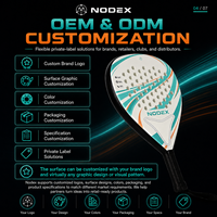 Raquette de padel OEM ODM d'usine, surface en fibre de verre, noyau en EVA, forme ronde, logo personnalisé, marque privée, raquette de padel pour supermarché