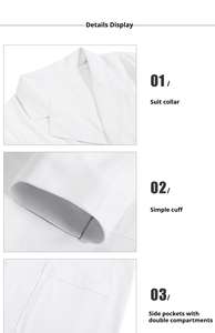 Uniformes de Hospital, Bata de Laboratorio Resistente a las Arrugas, Manga Larga, Lavable a Máquina, Transpirable de Alta Calidad para Equipos Médicos - Product Image 6