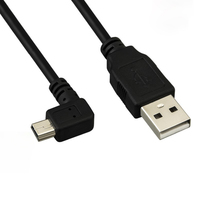 Kabel Usb ke Mini, kabel Usb 90 derajat 5Pin Data B Mini a 2.0 sudut kanan