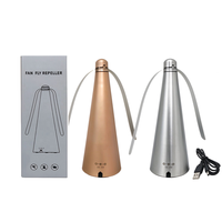 Ventilateur anti-insectes USB et à piles, ultra silencieux, à pales souples, pour la maison, les bébés, les animaux domestiques, intérieur/extérieur, finition or/argent