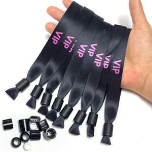Pulseras de Tela de Poliéster para Festivales, Personalizadas, Baratas, al por Mayor, con Cierre de Plástico, Color Azul, para Sublimación - Product Image 2