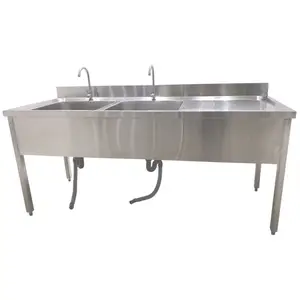 European Assembly Commercial Stainless Steel Double Bowl Kitchen Washing Sink Table China Manufacturer/catering Portable Sink