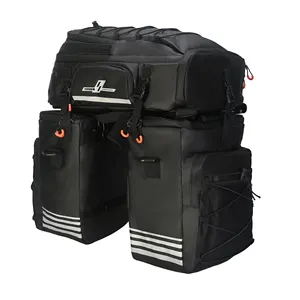 ASRQGOAL 48L Bike Panniers Backpack Bicycles Rear Shoulder Bag Waterproof Bike Saddle Bag 3 In 1 Multi-functional Bike Bag