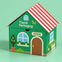 Boîte cadeau rigide pliable en forme de maison, imprimée sur mesure, avec design personnalisé, emballage structuré créatif et spécial, vente en gros