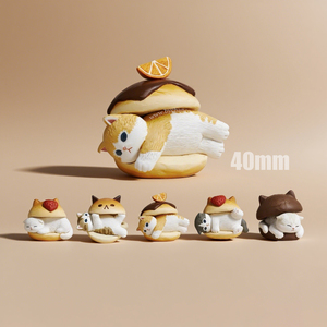Figur Kucing Burger yang Menggemaskan Desain Makanan Cepat Saji Mainan Populer untuk Hadiah Promosi Restoran Mainan Anak untuk Rantai Makanan Cepat Saji - Product Image 1