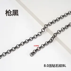 simple gold chain for girls decorative metal black long chain design Anodized aluminum chain for clothing handbag shoes necklace