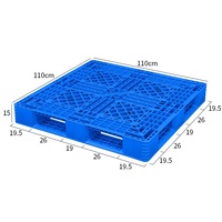 Palette en plastique industrielle antidérapante à double face, grille bleue haute résistance, 1100x1100mm, pour chariot élévateur, stockage et transport
