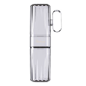 Travel Toothbrush Case With Handle Dual Use Cup Portable Mouthwash Holder Transparent Plastic For Couple Oral Care - Product Image 5