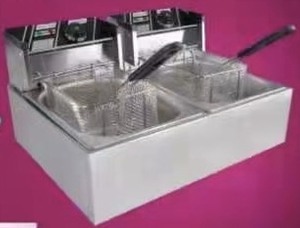<span class=keywords><strong>Friteuse</strong></span> électrique double cuve Hoffmans HM-88-2 12L, double panier, pour frites et poulet, usage commercial, appareil de cuisine - Product Image 2