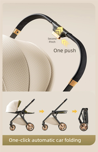 Chất lượng cao Linen một-tay gấp xe đẩy em bé/giỏ hàng trọng lượng nhẹ thiết kế thời trang với khả năng tương thích sơ sinh - Product Image 5