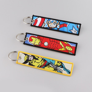 Accessoires belle bande dessinée Marvel tissé lanières Double face brodé Spider Man <span class=keywords><strong>Groot</strong></span> <span class=keywords><strong>porte</strong></span>-clés <span class=keywords><strong>clé</strong></span> de voiture pendentif <span class=keywords><strong>porte</strong></span>-clés - Product Image 2